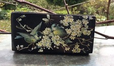 Alte Lackdose antik Blumen