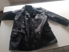 Schwarze Lederjacke Vintage. Alte Holländische Postjacke. Gr. L. Keine Risse