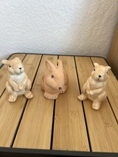 3er Set Keramik Hasen Figuren