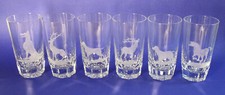 6 geschliffene Gläser, Jagdglas