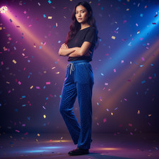 Damen Strass Samthose –