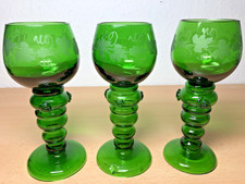 3 alte Hohlfuß Weingläser