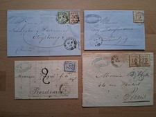 ## Altdeutschland Elsaß-Lothringen , 4 BRIEFE mit klaren Stempeln , DEKORATIV ##