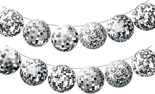 Disco deko girlande silber 2 - disco,