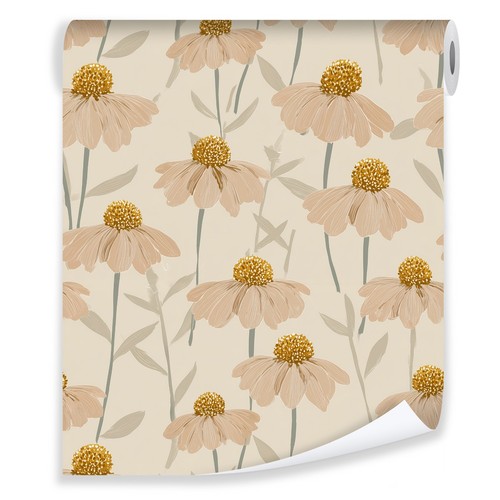 Vliestapete blumen natur weiß - blumen,