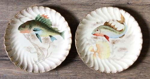 Alte fischteller bemalt - fischteller,