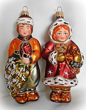 ❀ Winter Kinder Junge Mädchen Set Lauscha Glas Christbaumschmuck Nostalgie #40