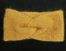 Handgestricktes Stirnband Haarband Ohrwärmer Knoten Alpaka/Mohair/Seide Wolle M
