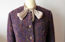 Edler Boucle-Blazer Wolle Gold-Knöpfen 40 Super Zustand!