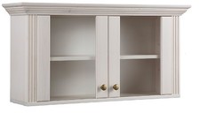 Hängevitrine aus Kiefernholz weiß lackiert, Hängeschrank, Wandschrank, Schrank