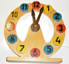DDR Lern Uhr Holz Uhr Uhr Spielzeug Lernmittel Top erhalten