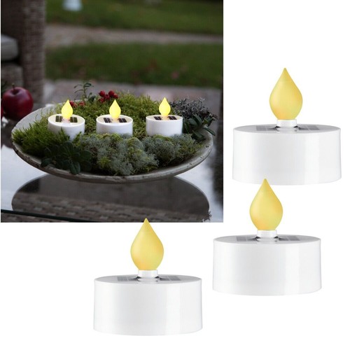 3er set solar led teelichter - set,