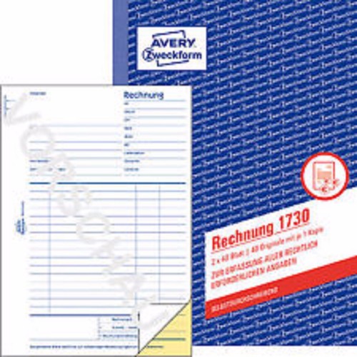 Avery zweckform rechnung 1730 - avery,