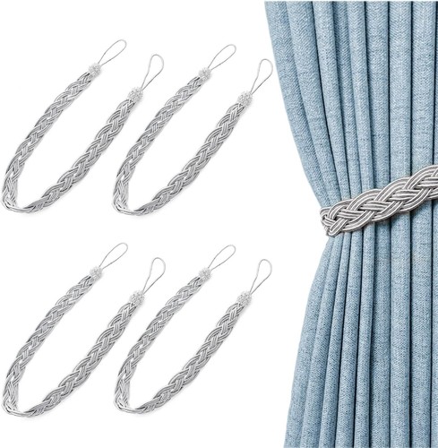 Paar silbergraue raffhalter - 2,