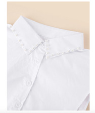 DAMEN KRAGENEINSATZ WEIß  MIT PERLEN