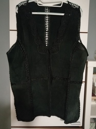 Damen lederweste schwarz - damen,