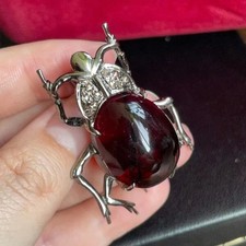 Antik Insekt Brosche Granat