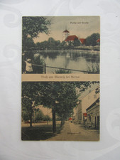 Ansichtskarte Marwitz Havelland Straße mit Teich ca  1920
