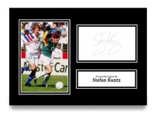 Stefan Kuntz handsignierte A4 Foto Autogrammkarte Deutschland Geschenk Display COA