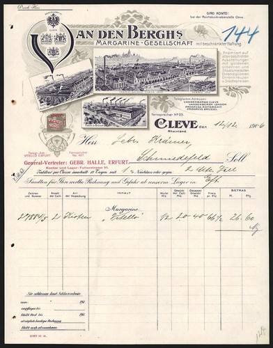 Rechnung cleve 1906 - rechnung,