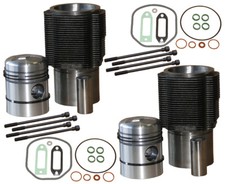  2x Zylindersatz + Dichtungen + Stehbolzen Deutz F2L712 D25 D30 Traktor Kolben