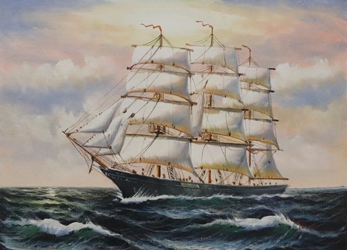 ölgemälde 30x40 segelschiff - Ölgemälde,