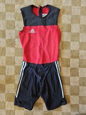 Adidas Adipower Damen Runsuit / Laufanzug / Laufeinteiler - Gr. 38 Rot/schwarz