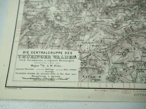 Vintage map the thuringian - vintage,