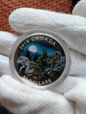 20$ Canada 2018 - Geometry in Art - Grey Wolves - Grauwölfe - 1 oz Silbermünze