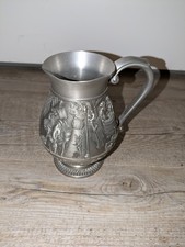 Zinn Krug Becher Karaffe Motiv Vintage Zinn