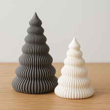 Modernes 3D Weihnachtsbaum Deko Set – Skandinavisches Design aus 3D-Druck - 2SET