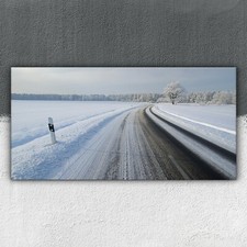 Straße in Winter Landschaft 100x50 Leinwandbilder Wandbilder XXL Canvas