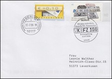 100 Jahre einheitliche deutsche Kfz-Kennzeichen, FDC ESSt Berlin 13.7.2006