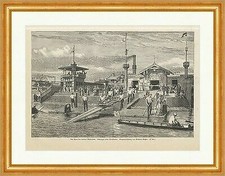 Das Heim des berliner Ruderclubs Rennboot W. Geißler Sport Holzstich E 11050