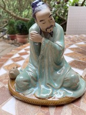 Keramikfigur Chinese beim Tee trinken