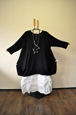 Lagenlook BIG-Ecken-Ballonshirt soo raffiniert BLACK Gr 5 /58,60 / XXXXL,XXXXXL