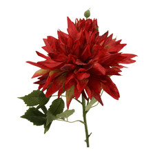 künstlicher Dahlien Zweig Rot 65cm Herbstdeko Kunstblumen