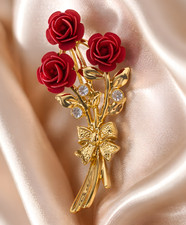 Rosenstrauß  Brosche - Bronze