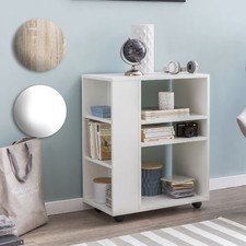 FineBuy Regal Weiß Rollwagen