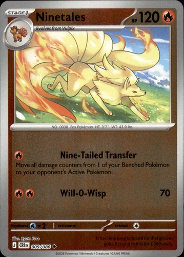 Pokemon ninetales 009 - ninetales, 009/086