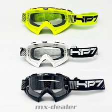 HP7 MX Enduro Brille Crossbrille Schwarz Gelb Weiß klar Motocross Downhill BMX