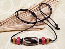 Sherpa Halskette DZI Perle Tigerzahn Tigertooth - Tibetische Glücksperle - NEPAL