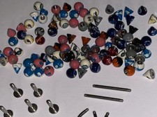 100 x SET Schraubaufsatz Paint 316L Gewinde 1,6 mm Zunge Lippe Helix OHR INTIM