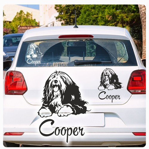 Auto aufkleber bearded collie - auto,