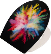 WC Sitz Bunt Toilettensitz Absenkautomatik Toliettendeckel Klodeckel Klobrille