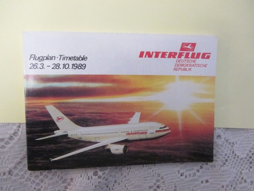 1989 interflug flugplan ddr - flugplan,
