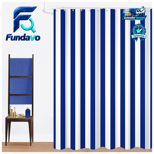 Duschvorhang 180x180cm blau - duschvorhang,
