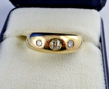 C35 Gelbgold Ring 585 besetzt mit 3 Brillanten Gr. 53