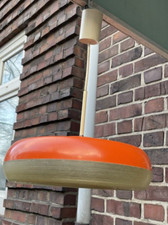 70er Ufo Deckenleuchte orange Neon Pendelleuchte Deckenlampe wie Siemens Siform