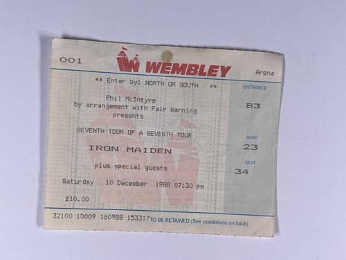Iron maiden ticket - maiden,